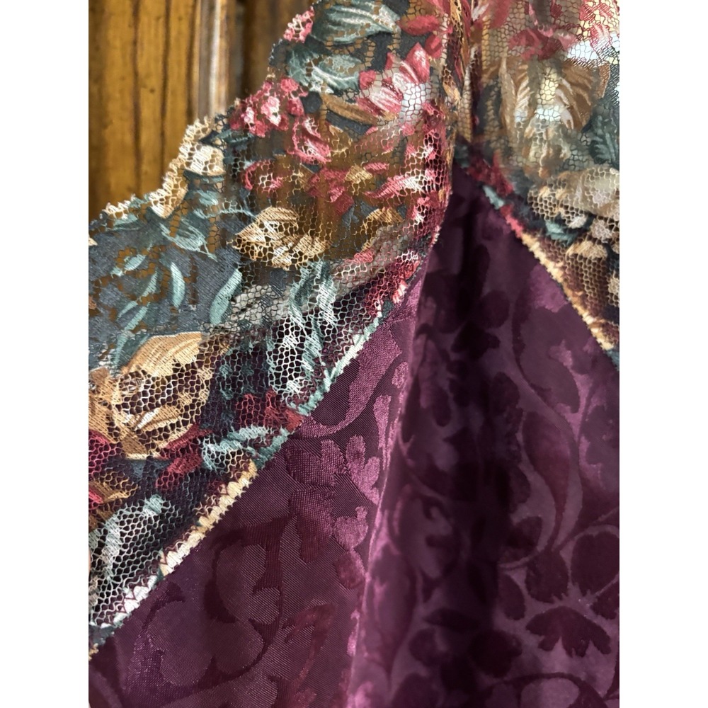 Vintage Wendy Ann Baby Doll Lacey Lingerie Purple Floral Sexy Feminine - Picture 2 of 7